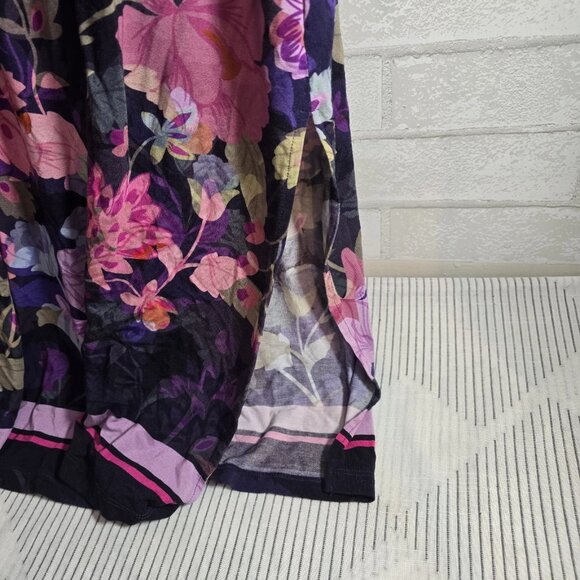Johnny Was Long Floral Dress Janie Kimono Sleeve Tee Dress Purple Large - Picture 7 of 13